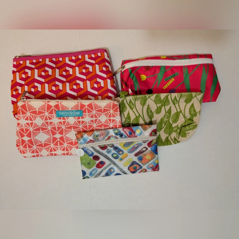 Cosmetic Bags Lot of 5 Clinique Ipsy Donald Jonathan Adler